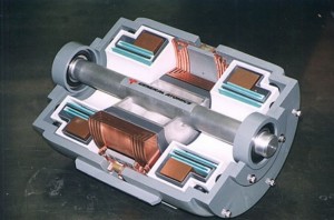 Homopolar electric motors have many advantages over their AC counterparts including higher efficiency, smaller size for the same power level, simplicity of control, and lower acoustic noise.